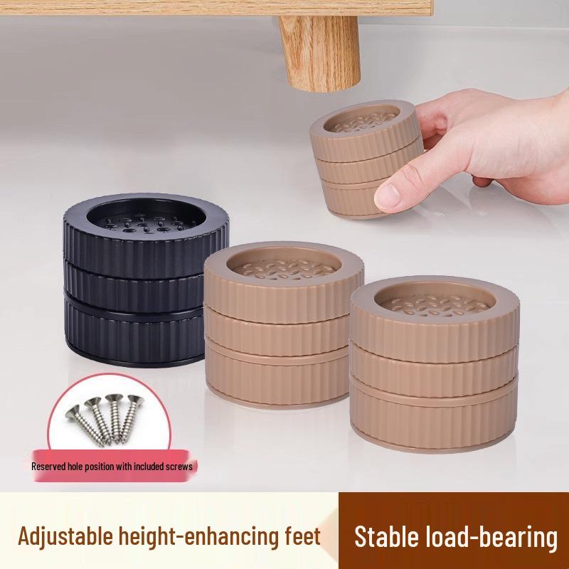 Adjustable Anti-Slip Table Leg Heightening Pads for Furniture, Coffee Tables, and Washing Machines