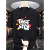 European Size Men's Summer Fashion "TAKE THE STEP" Graphic T-Shirt - Casual Crew Neck, Short Sleeve, Cotton, Machine Washable, Vibrant Print Design