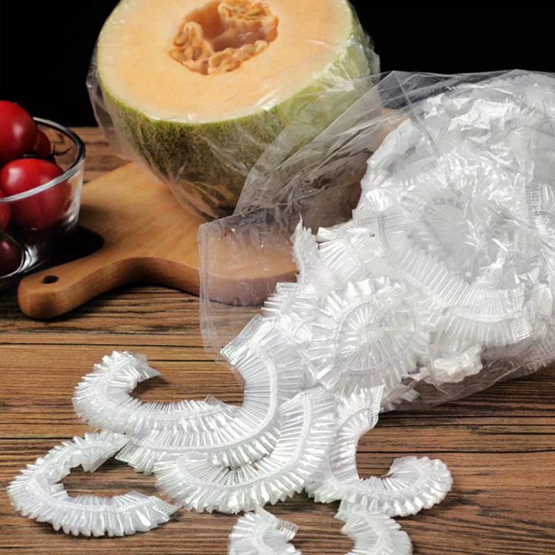 Herbruikbare wegwerpvoedselafdekking Plastic folie Duurzame elastische voedseldeksels voor kommen Elastische plaatafdekkingen voor keukenvoedselbesparende tas