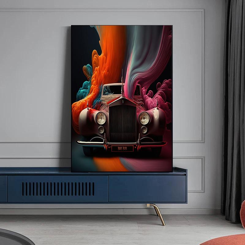 

Классические красочные современные футуристические автомобили холст, задыхающиеся, крутые постеры и принты с суперкарами, настенное искусство для гостиной, для мальчиков, домашний декор, без рамки 21*30cm No Frame
