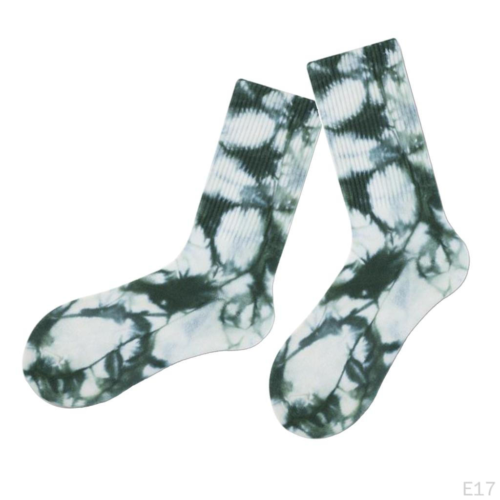 Pair Tie-dyed Crew Hipster Printed Socks