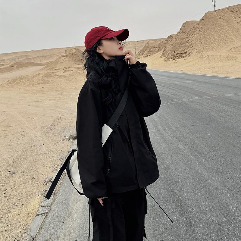 High-end Cotton Jacket for Women's Autumn and Winter New Hong Kong Style Casual Jacket, Top, Submachine Jacket, Hooded Baseball Jacket