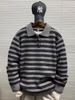 Men's Old Money Colorblock Polo Sweater: Autumn/Winter Knitwear, Casual Striped Lapel Style.