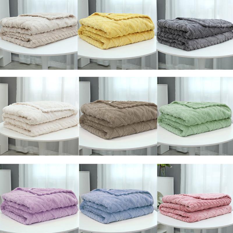 Autumn and Winter New High-gram Single-layer Double-sided Jacquard Tafu Fleece Shu Cotton Fleece Multi-functional Blankets