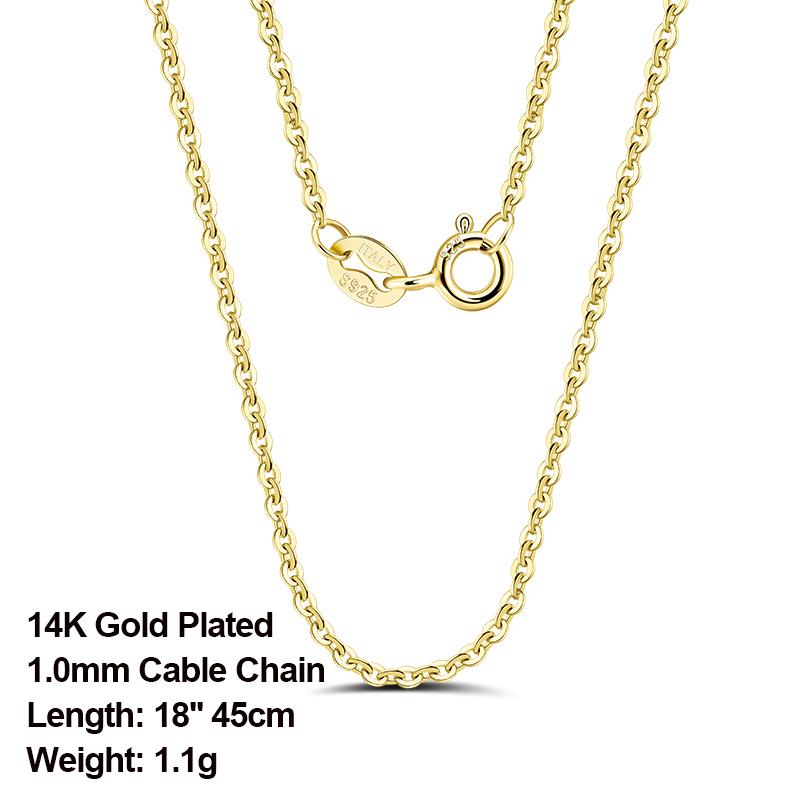 ORSA JEWELS Italian 925 Sterling Silver 1.0mm Cable Chain Personalize Necklace for Women Link Chains Necklace 45 50 55cm SC06-P