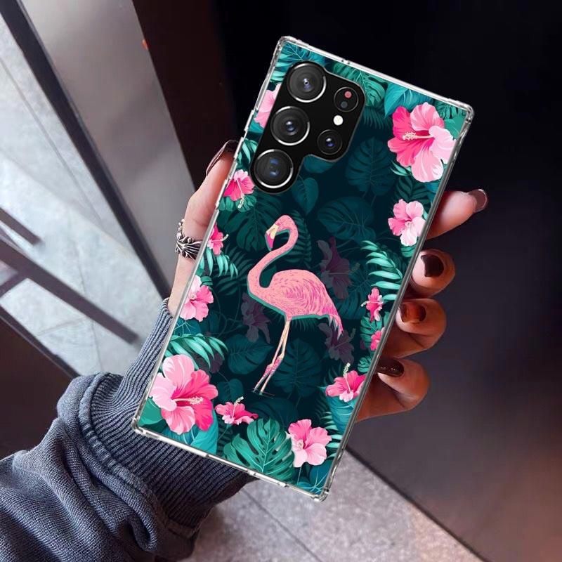 Pink Red Flamingo Phone Case For Samsung Galaxy S23 S24 S25 Edge S26 Ultra S22 + S21 Plus S20 FE Cover Silicone Print Shell Gala