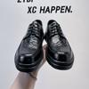 2024 New Leather Shoes Breathable Fashion Trend Youth British Round Head Business Dress Men's Leather Shoes 99331-A