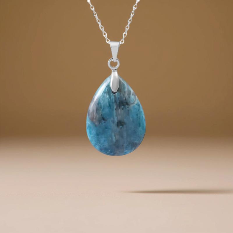High quality hot selling natural crystal stone water drop pendant necklace jewelry simple fashion necklace merchandise jewelry