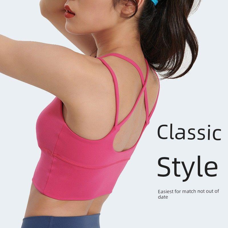 Export Soft Glutinous Yoga Straps Fitness Beauty Back Yoga Vest Sports Intimates Bubble Wrap Running Cover Supernumerary Breast Tops Women