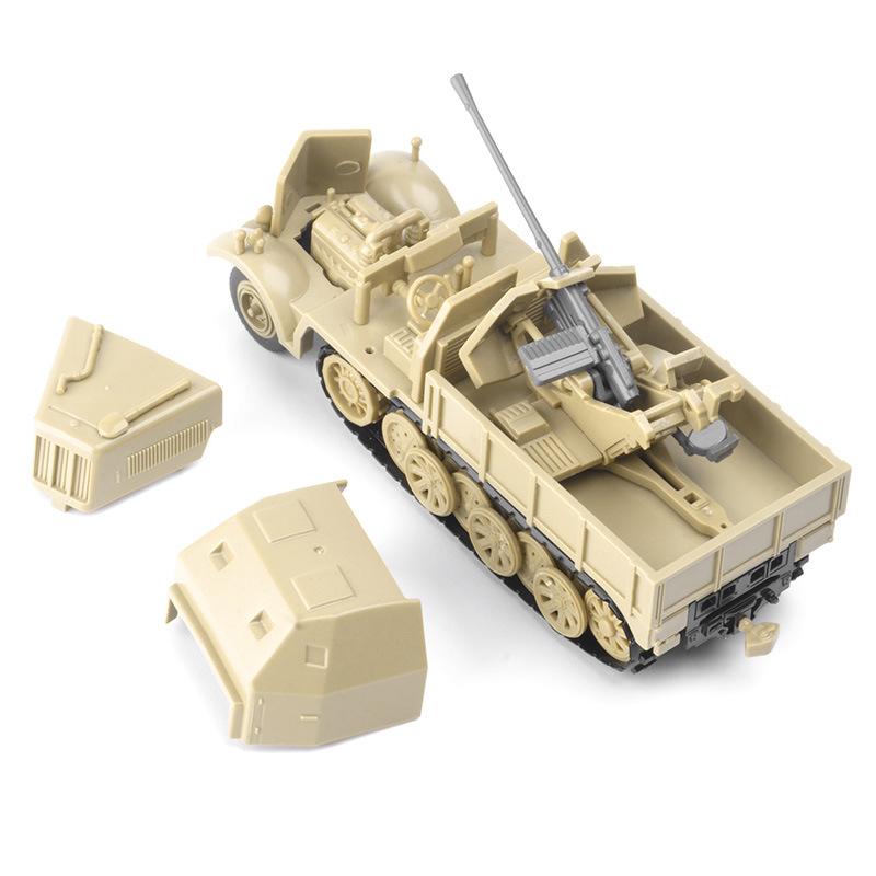 1/72 German SD.KFZ.7/2 Flak37 Half-track Anti-aircraft Armored Vehicle Military Model Toy Assembly A28