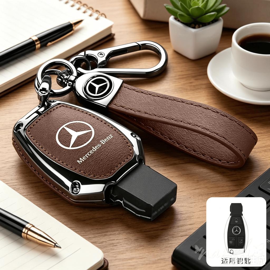 Keychain Car Smart Remote Key Case Leather Bag Cover For Mercedes Benz A B C E Class GLS GLA GLK GLC CLS CLA AMG W204 W205 MV4