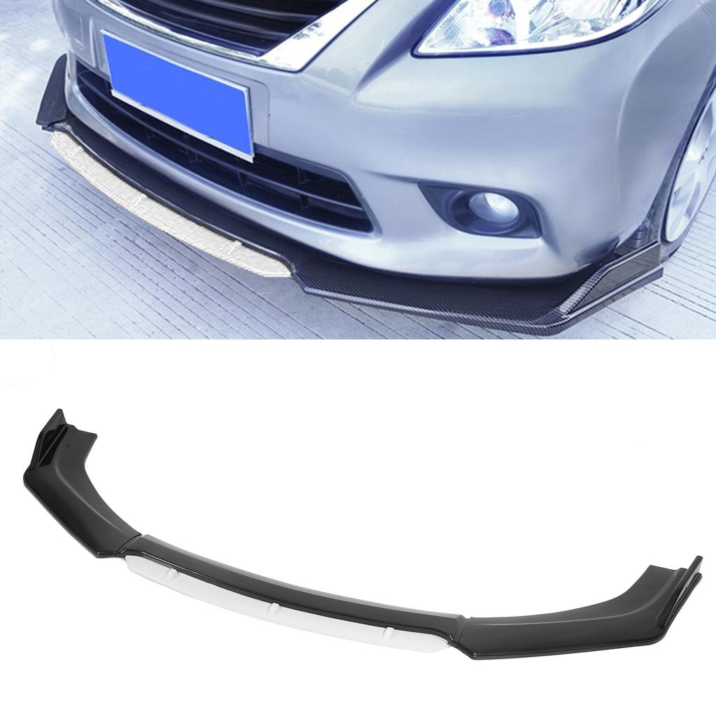 Front Bumper Lip Spoiler Splitter Kit Aerodynamic Part for Auto Car Modification(Glossy Black White )