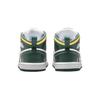 Jordan 1 Mid TD Toddler Green Yellow White Sneakers 640735-371