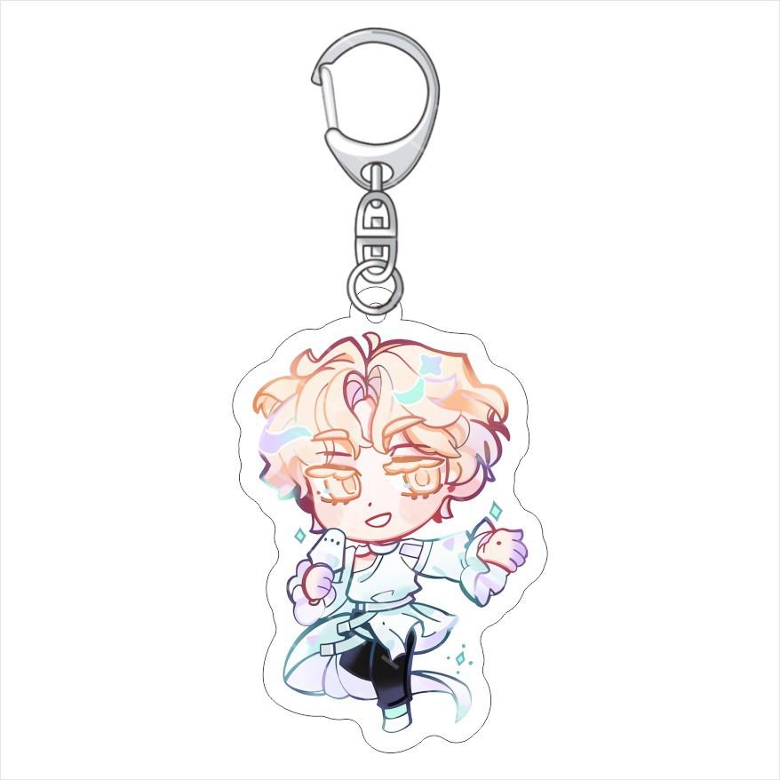 Anime Alien Stage Peripheral Keychain Acrylic MIZI SUA TILL IVAN HYUNA LUKA Pendant Key Chains Fans Cosplay Accessories Gift