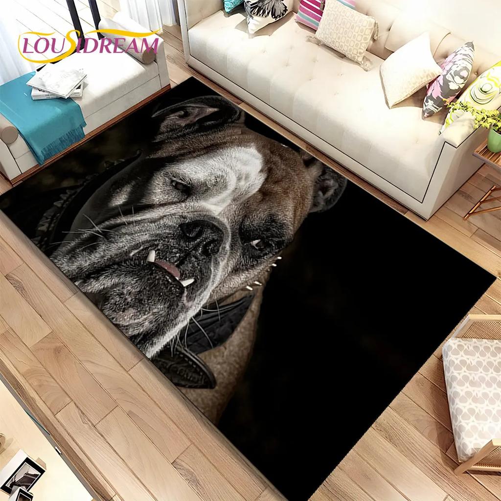 Alfombra de área para mascotas con diseño de perro pitbull francés de dibujos animados, alfombra para el hogar, sala de estar, dormitorio de niños, sofá, felpudo decorativo, alfombrilla antideslizante