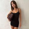 Sommer/Herbst Damen Sexy Einfarbig Spaghettiträger Offener Rücken Kurzes Kleid