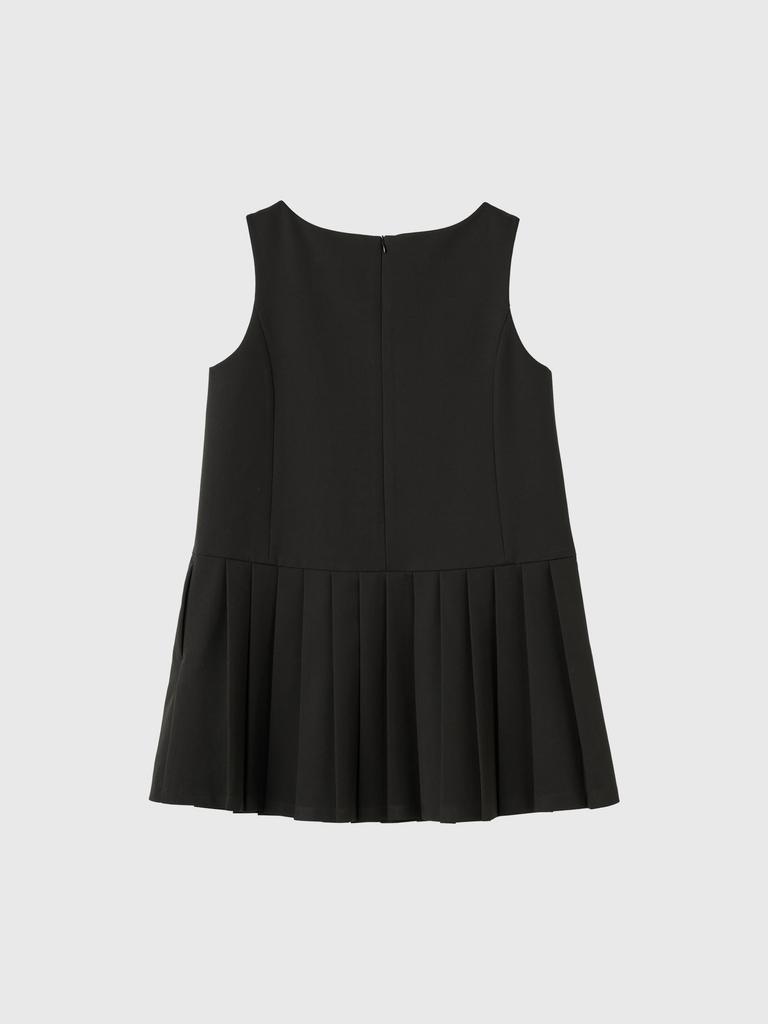 General Idea Pleated Skirt Mini Dress [Black] / Gf1Lop503