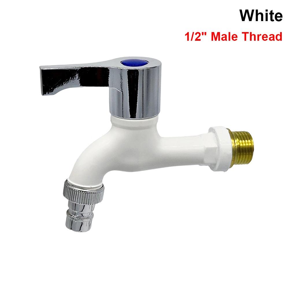 

1Pcs 5 Colors Plastic Faucet Wall Mounted Water Hose Quick Connector Garden Balcony white
