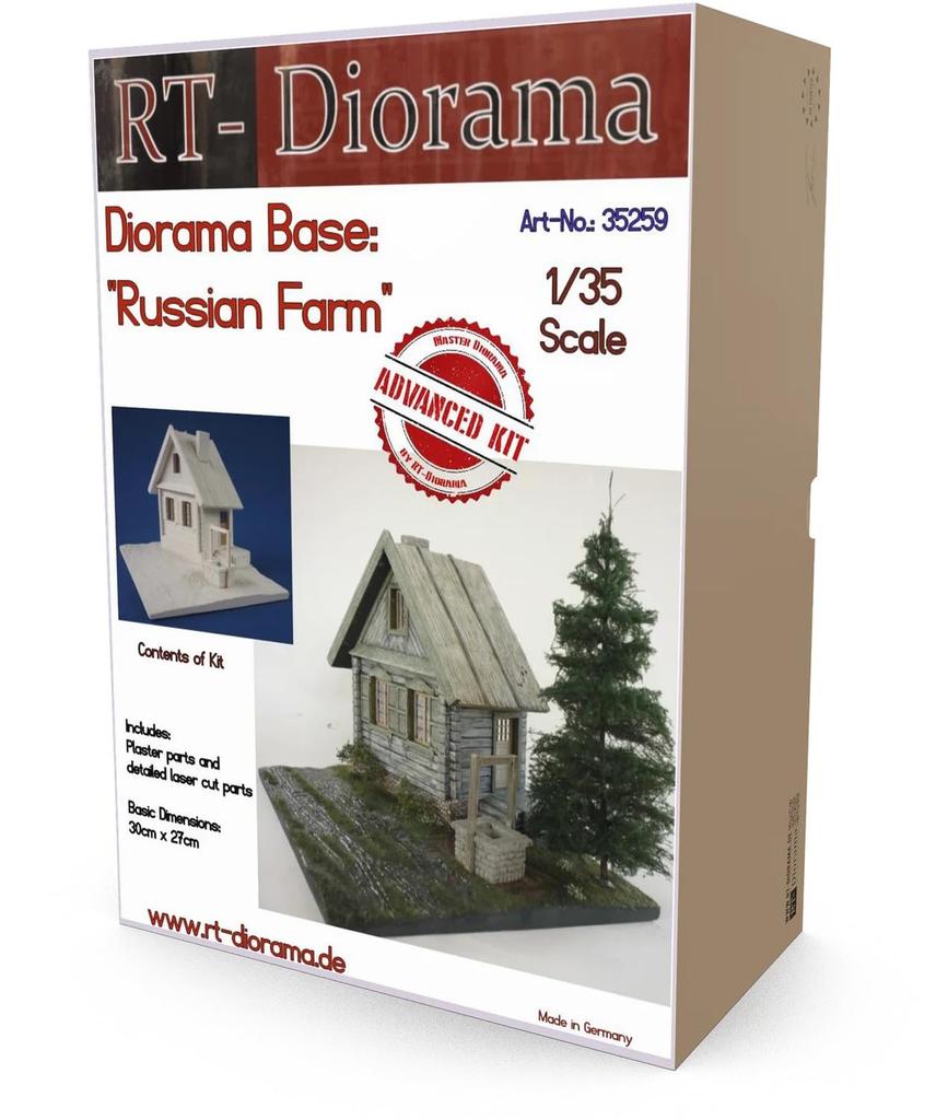 RT Diorama Scale Russian Farm Diorama Miniature Accessory RTD35259 1/35 Base, (Scenery)