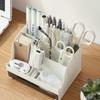 Remotes Pens Pencils Booklets Table Organizer with Drawer Home Office Makeup Tool Stationery Storage Box Phone Stand