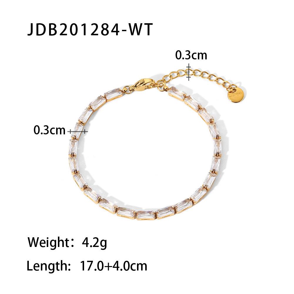 Elegant French Zircon Bracelet Minimalist Titanium Steel Jewelry Accessory