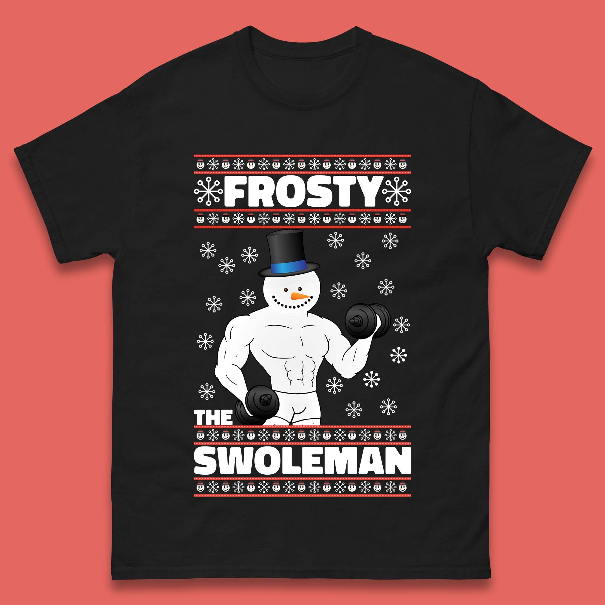 Frosty The Swoleman Christmas Gym Mens T-Shirt Womens Tops Tees 4XL