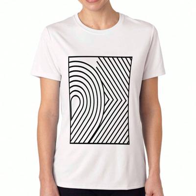 Geometric Figure Unisexs Cotton T Shirt, Premium Cotton Print, Durable, Casual Fashion. Gradient Design Ladies Tee, Abstract Graphic Art Soft T Shirt 