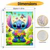 Disney Stitch Flower Digital Oil Painting DIY HandPainted Coloring Art Home Decoration, Beautiful Cartoon Wall Art Decor Paint By Numbers