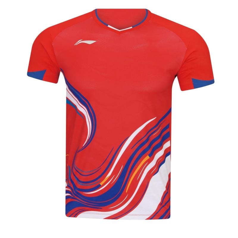 Li Ning Badminton Competition Collection Badminton Jersey Unisex Vermilion AAYW043-3 2XL
