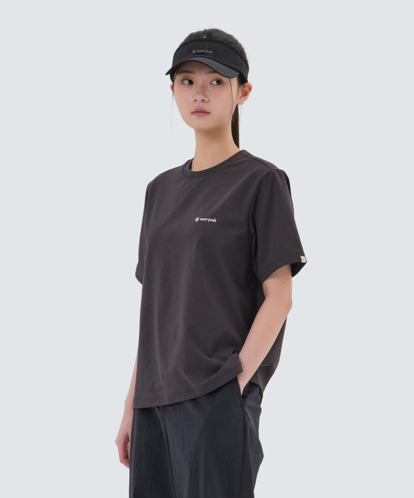 SNOWPEAK APPAREL Classic Woven Women'S Short Sleeve T-Shirt (S25Mwtts17) Charcoal