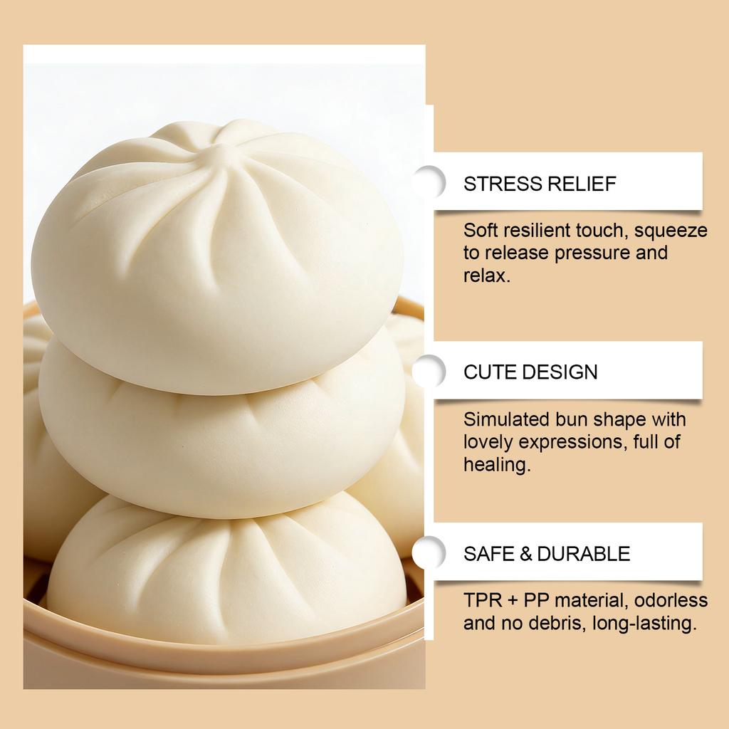 Realistic Giant Steamed Bun, A Slow- Dough Ball Designed For Stress Relief.