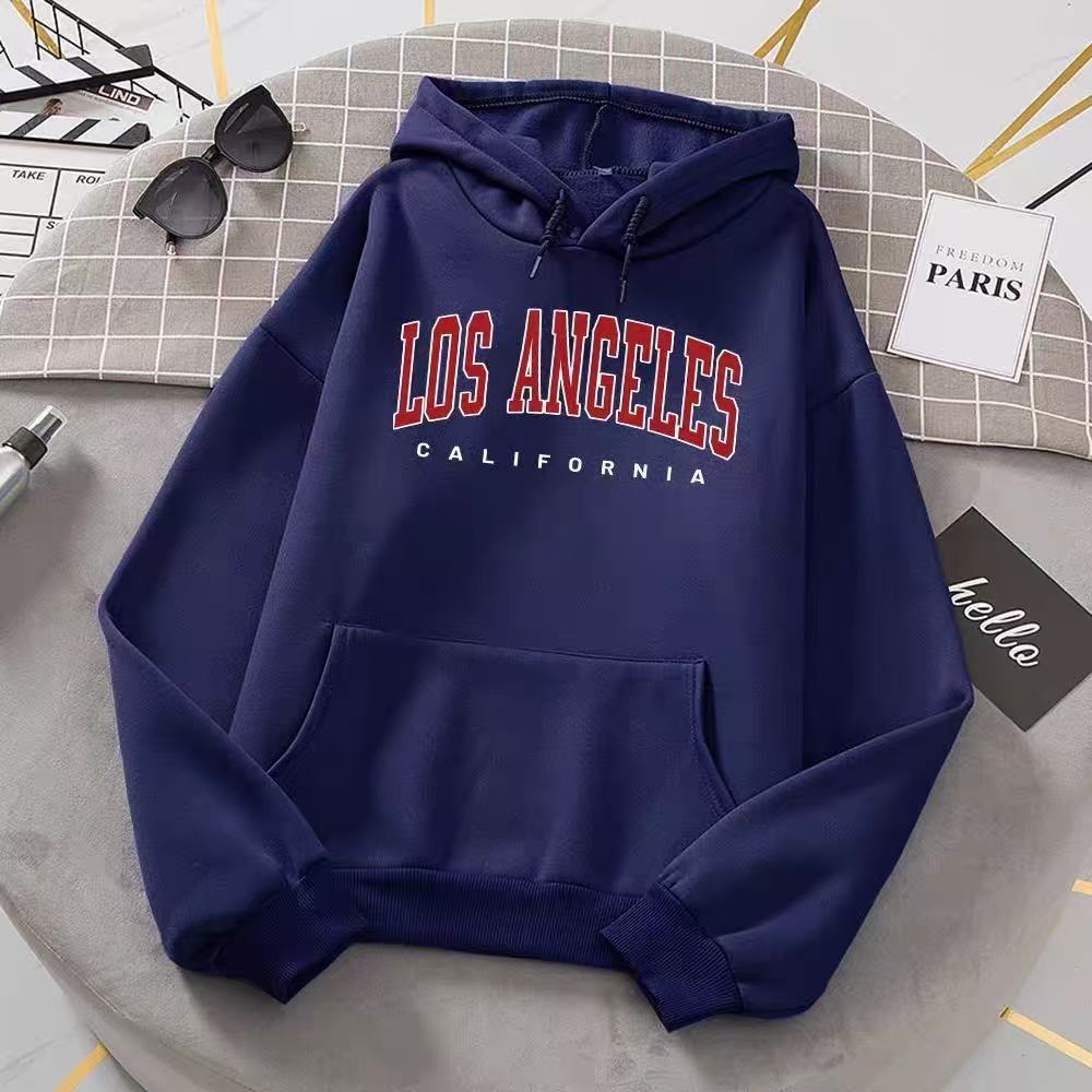 Women's Hooded Long Sleeve Oversized Sweatshirt Letter Print Casual Pullover Top