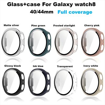Glas+skal För Samsung Galaxy watch 8 40mm 44mm reptåligt fulltäckande skärmskydd För Samsung Galaxy watch8 Skal