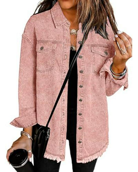 Women's Loose-Fit Brushed Denim Jacket