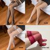 Sexy Black White Red Hosiery Rib Top Cuff Tights High Socks Transparent Silk Stocking