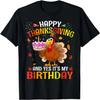 Happy Thanksgiving And Yes It's My Birthday Cute Turkey Kids T-Shirt