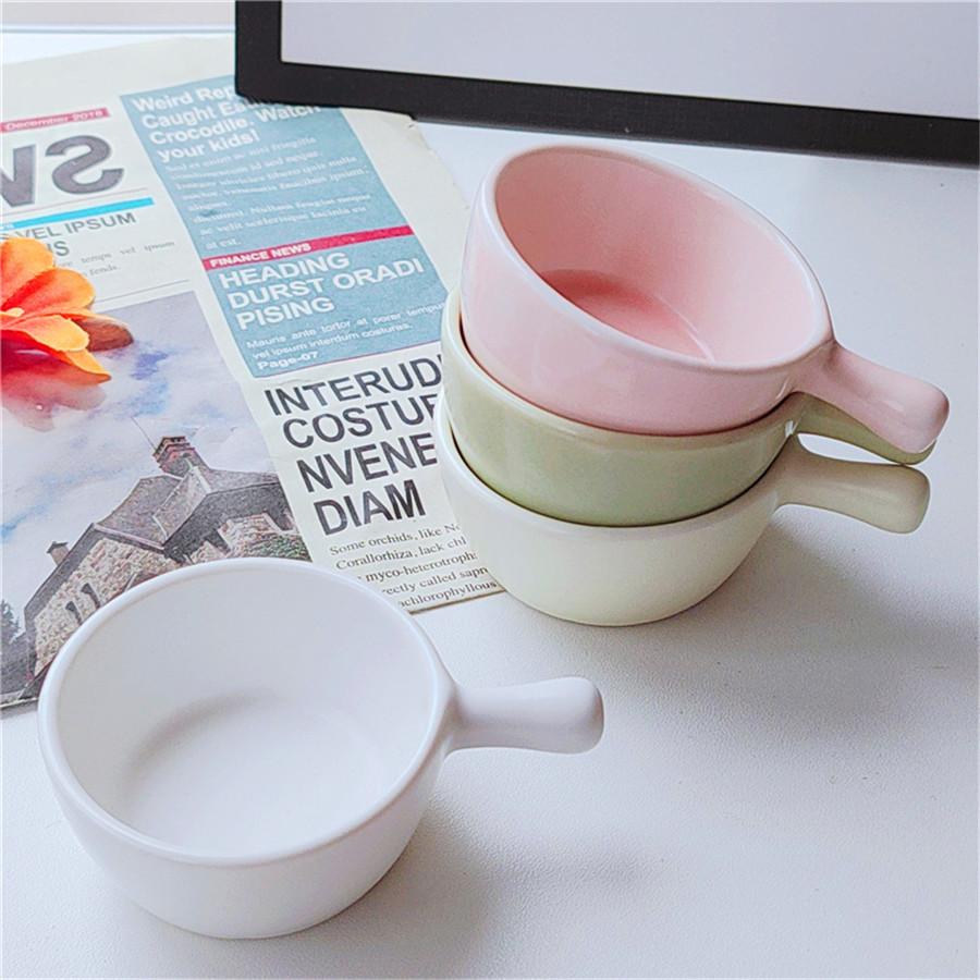 4pcs Seasoning Plates, Ceramic Mini Plates with Handles, Creative Small Milk Cups, Coffee and Sugar Small Plates