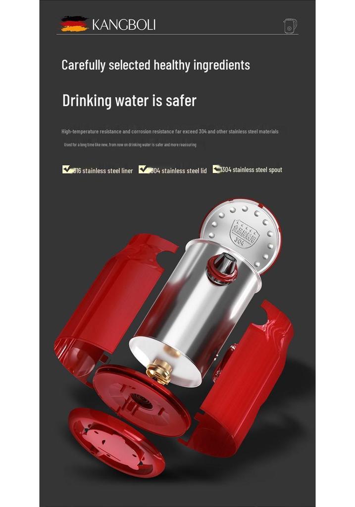 German Retro Electric Kettle with Anti-Scald Design, Constant Temperature Control, and Built-In Thermometer