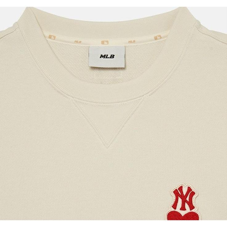New MLB New York Yankees Sweatshirts Unisex Cream 3AMTH0234-50CRD