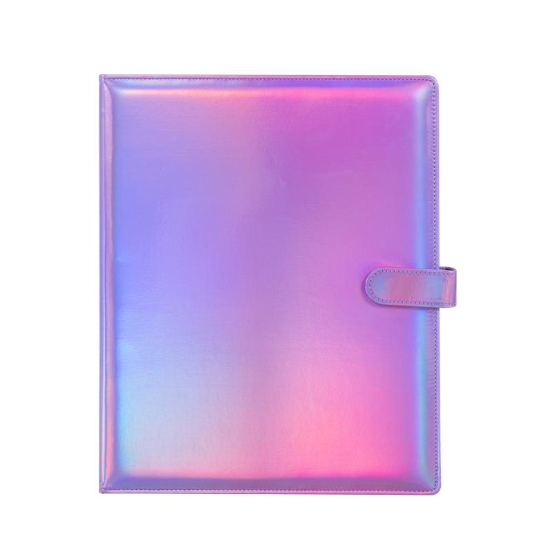 Laser Binder A4 Gradient Rainbow Photocard Collect Book Large 9Grid Life 4Grid Card Holder PU Album with Button Kpop Gift