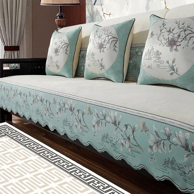 2025 Luxury Jacquard Lace Sofa Cover Set, European, 2/3 Seater, Living Room Slipcover, Couch Protector, Sofa Towel, Anti-Slip
