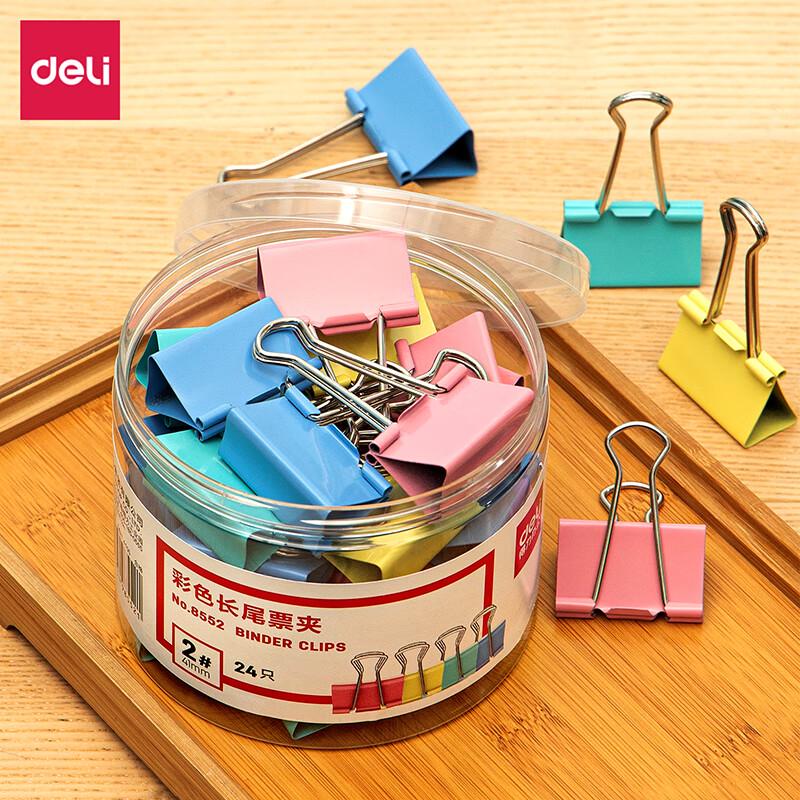 Deli 41mm Colorful Long Tail Clips