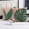 Throw Pillow Sofa Home Decor Decorative Cover Green Tropical Leaf Pink Cushion