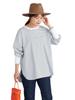 SHIPS for Long Ribbed Sleeve Top In Size One Size Women's Striped/Solid Colors, 312050299, White,