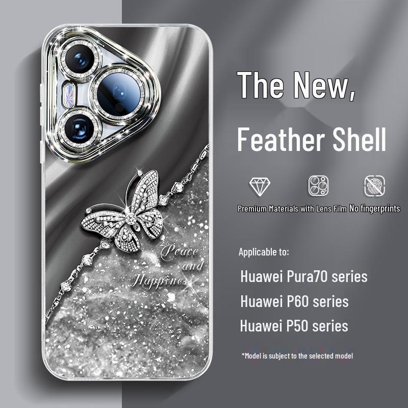 

Чехол для телефона Huawei Pura70 Pro+ с объективом Pura70, Полная защита для P60 и P50, Включает шнурок Huawei P50 Pro