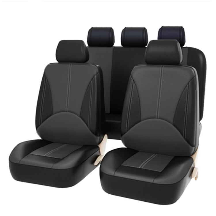 9 in 1 Universal PU Leather Four Seasons Anti-Slippery Cushion Mat Set for 5 Seat Car