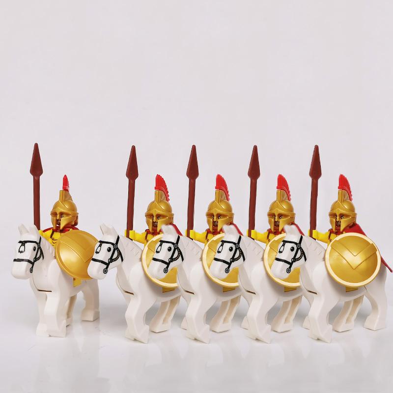 5 Sets Mittelalterliche Burg Ritter Dunkler Sauron Schlacht Fünf Heere König von Rohan Römischer Soldat mit Pferdefigur Bausteine Kinderspielzeug