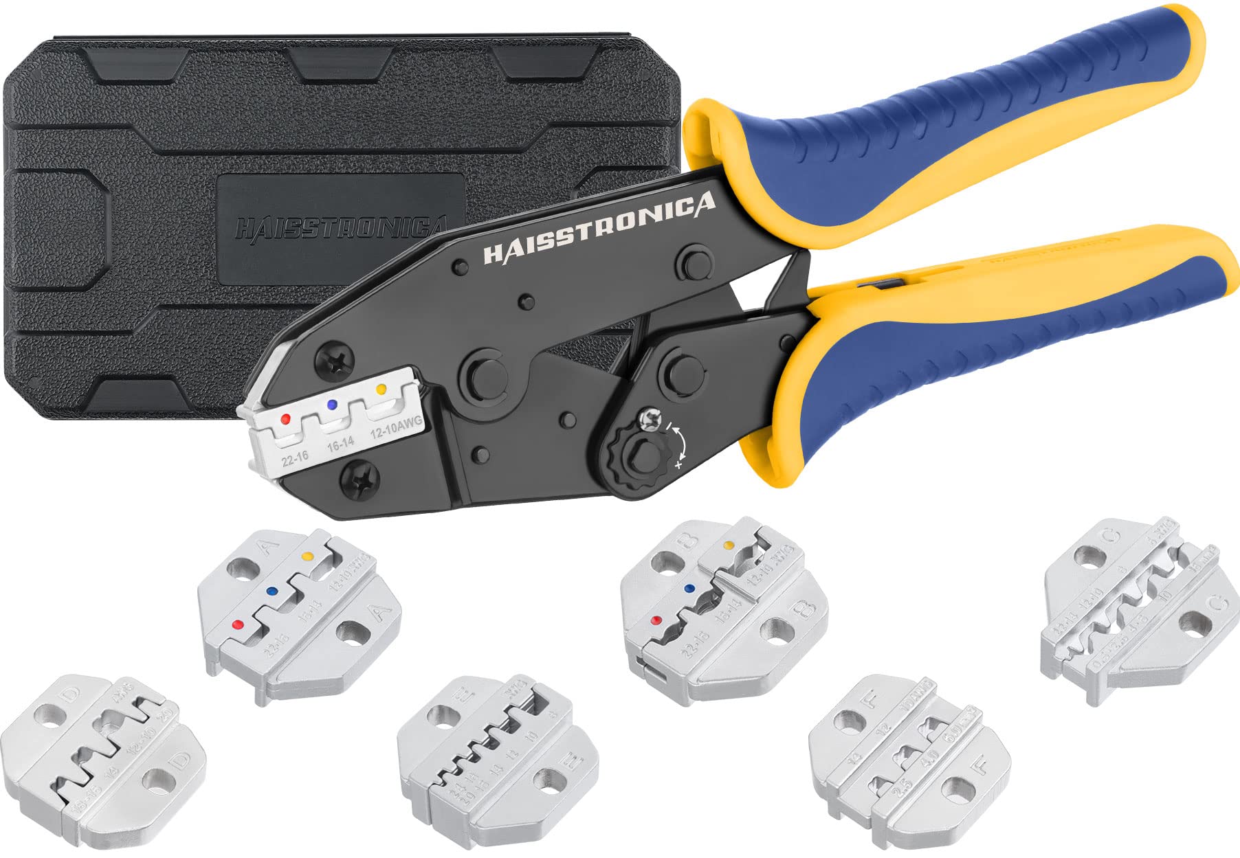 

Haisstronica Crimping Pliers and Crimping Tool Set with Ratchet Wire Crimping Tool for Heat Shrink Insulated Ferrule Wire Open Barrel and Solar