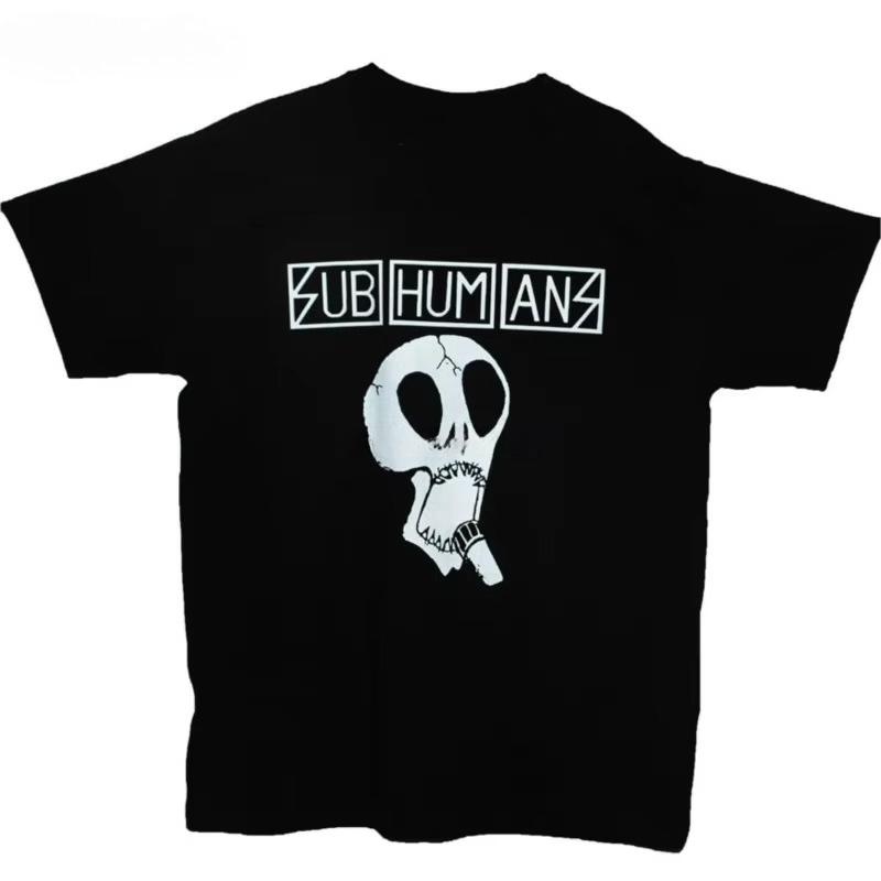 

2025 Subhumans Футболка Хардкор Анархо Панк Рок Фестиваль Группа Графика Черная Футболка Свободный Размер Верх Футболка мужская летняя футболка S