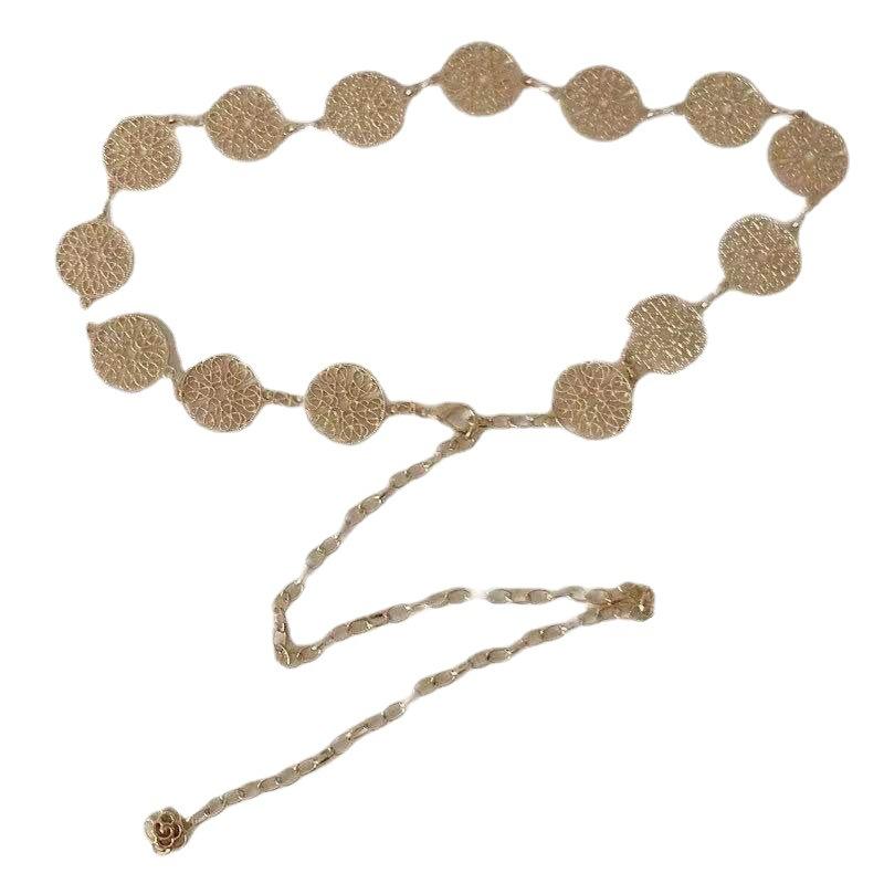 European and American Metal Hollow Waist Chain Women's Decorative Dress with Suit Versatile Belt Waist Chain Belt Women